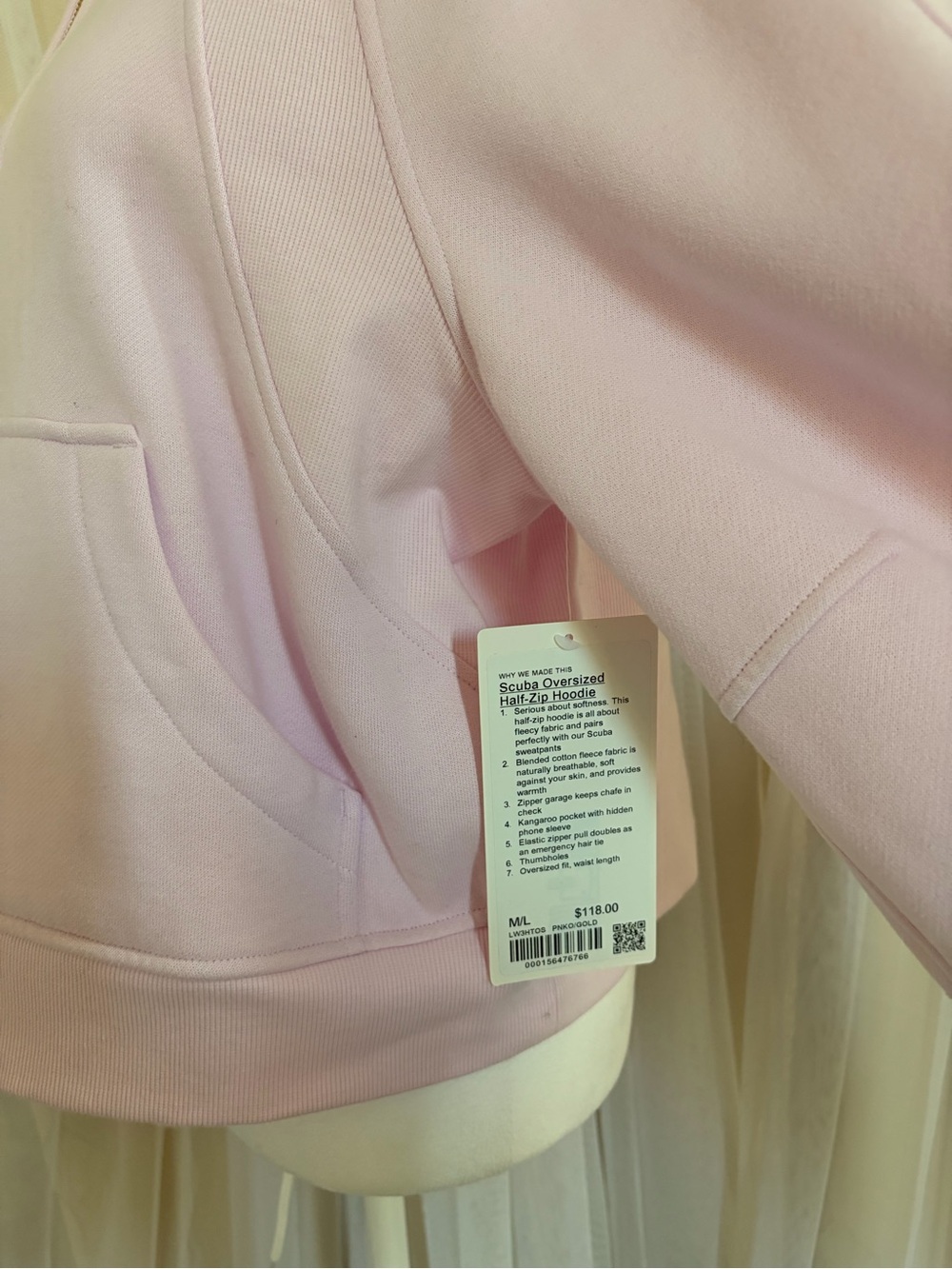 lululemon athletica Light Pink Half-Zip Hoodie with Gold Zipper - Picture 6 of 9